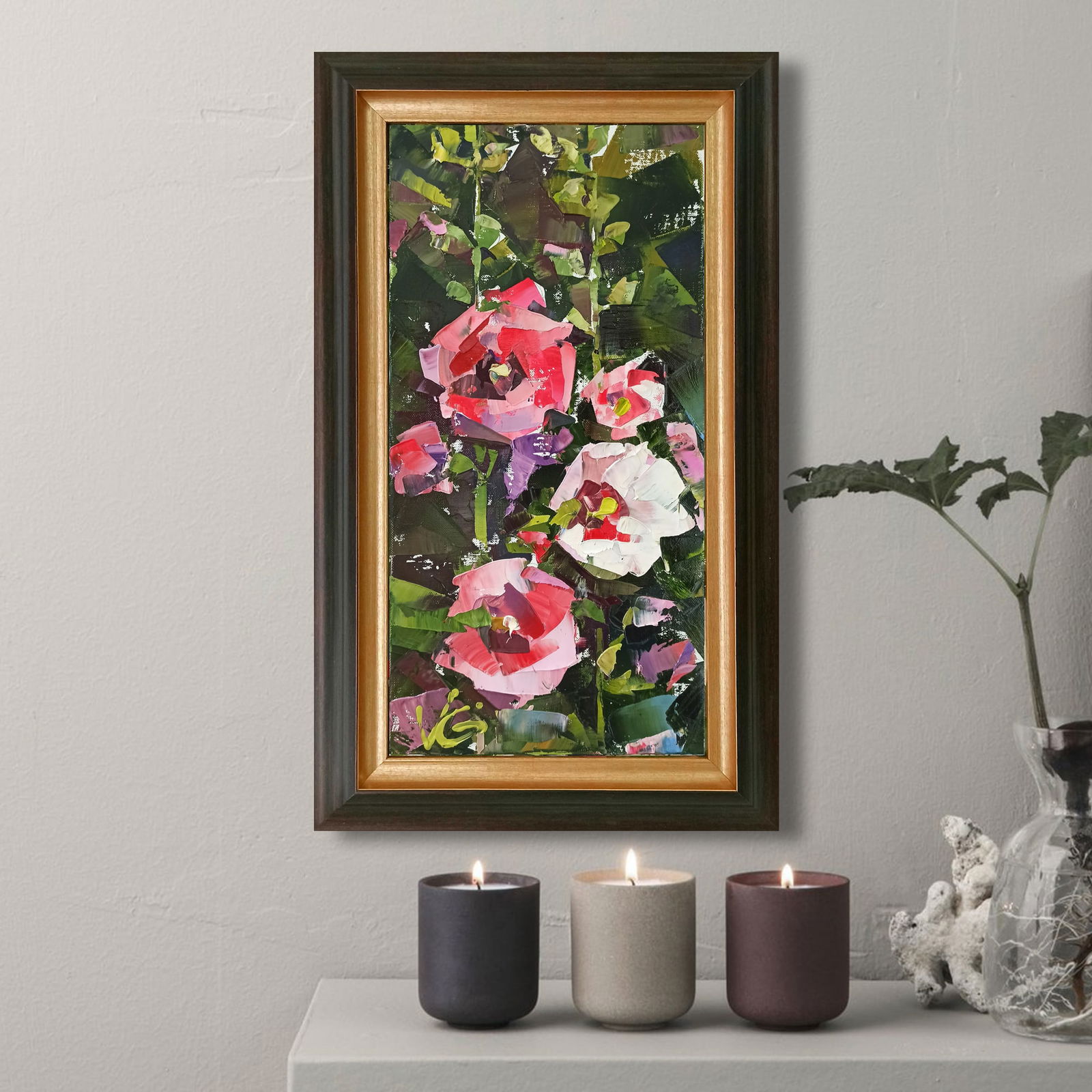 Oil painting Red flowers Volodymyr Gluhomanyuk - 2