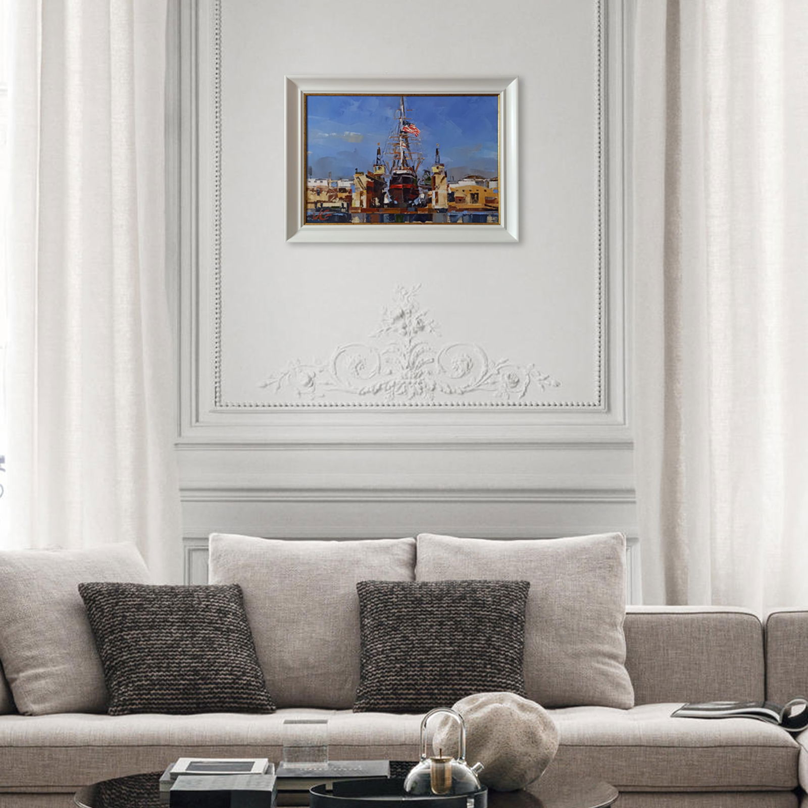 Oil painting Sailboat Star of India Volodymyr Gluhomanyuk - 3