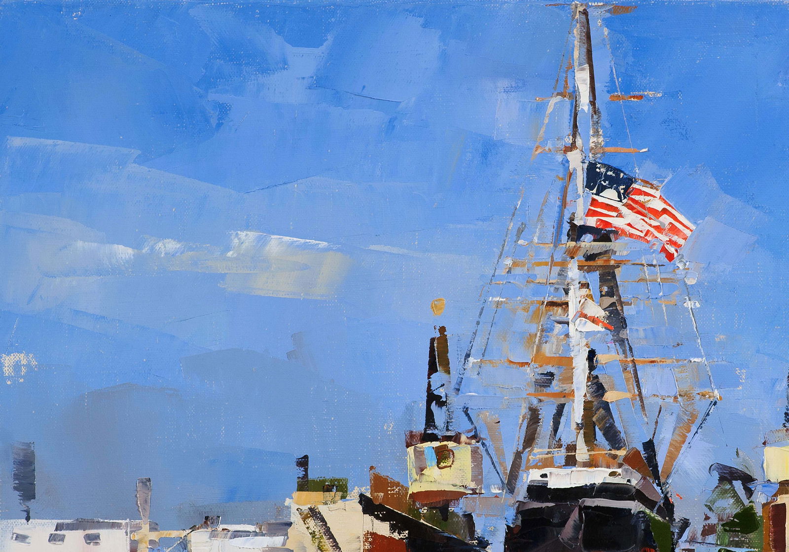 Oil painting Sailboat Star of India Volodymyr Gluhomanyuk - 4