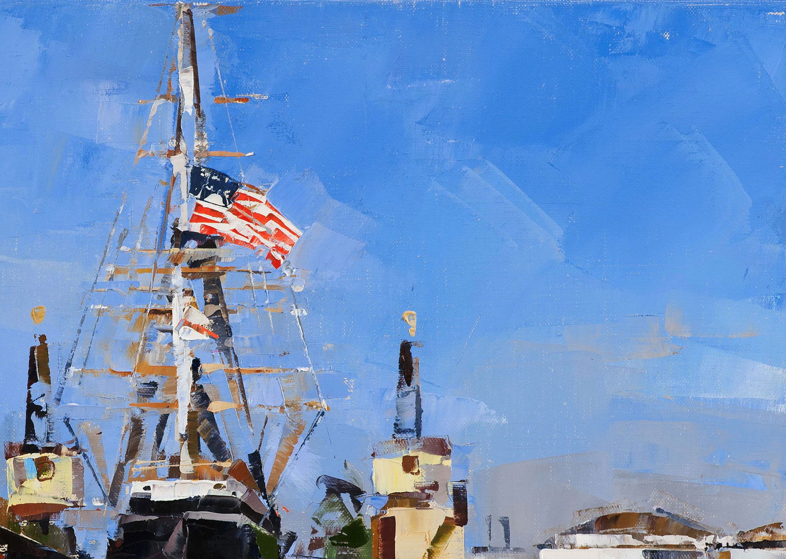 Oil painting Sailboat Star of India Volodymyr Gluhomanyuk - 5