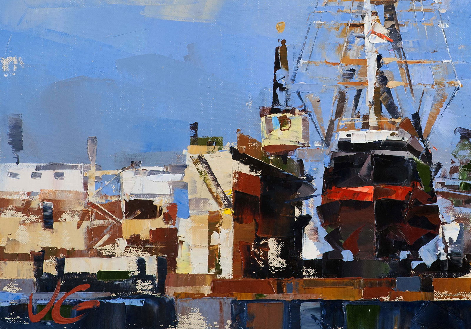 Oil painting Sailboat Star of India Volodymyr Gluhomanyuk - 6