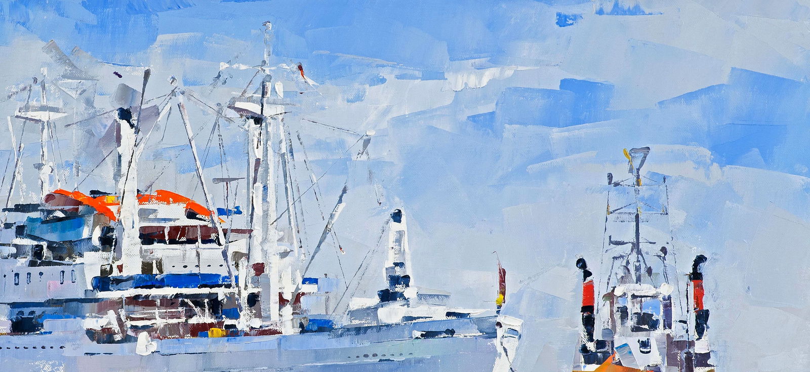 Oil painting Cargo ship Cap San Diego Volodymyr Gluhomanyuk - 5