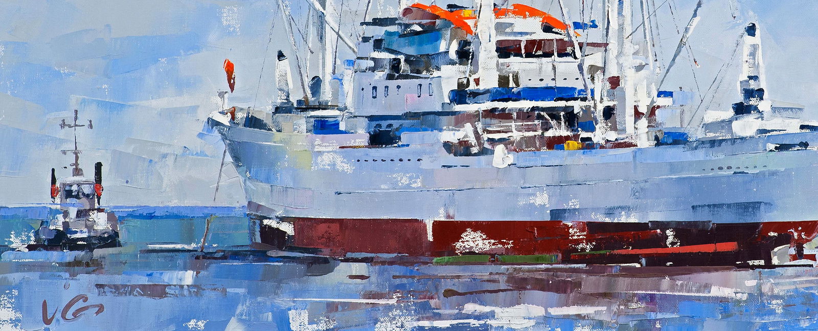 Oil painting Cargo ship Cap San Diego Volodymyr Gluhomanyuk - 6