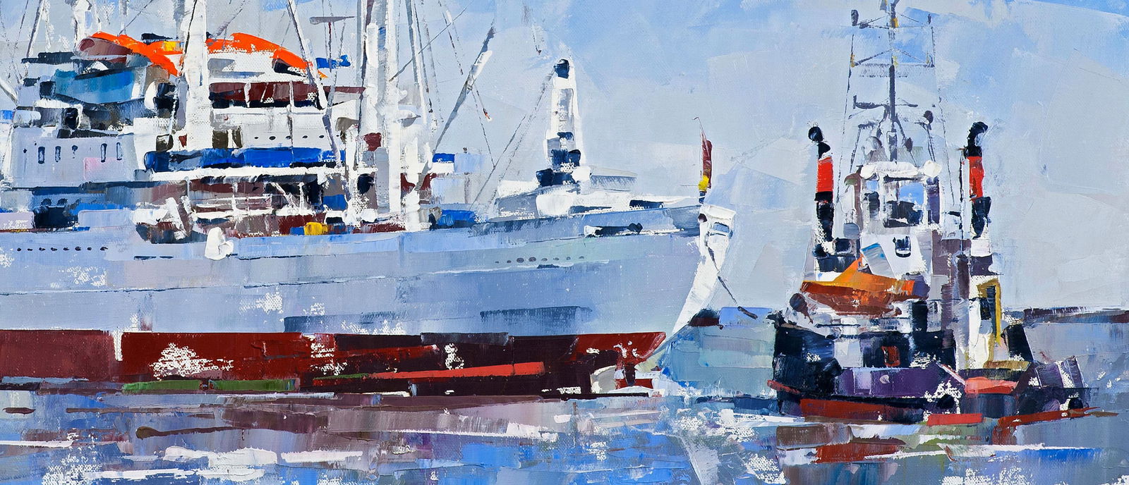 Oil painting Cargo ship Cap San Diego Volodymyr Gluhomanyuk - 7