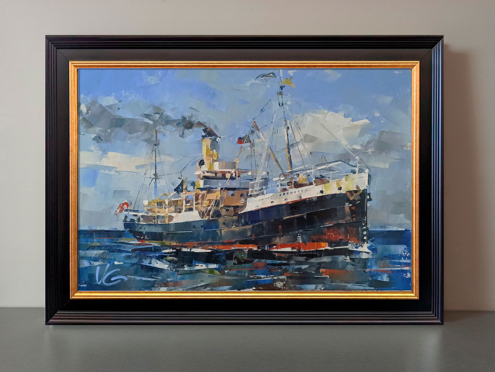 Oil painting Steamship John Oxley Volodymyr Gluhomanyuk - 2