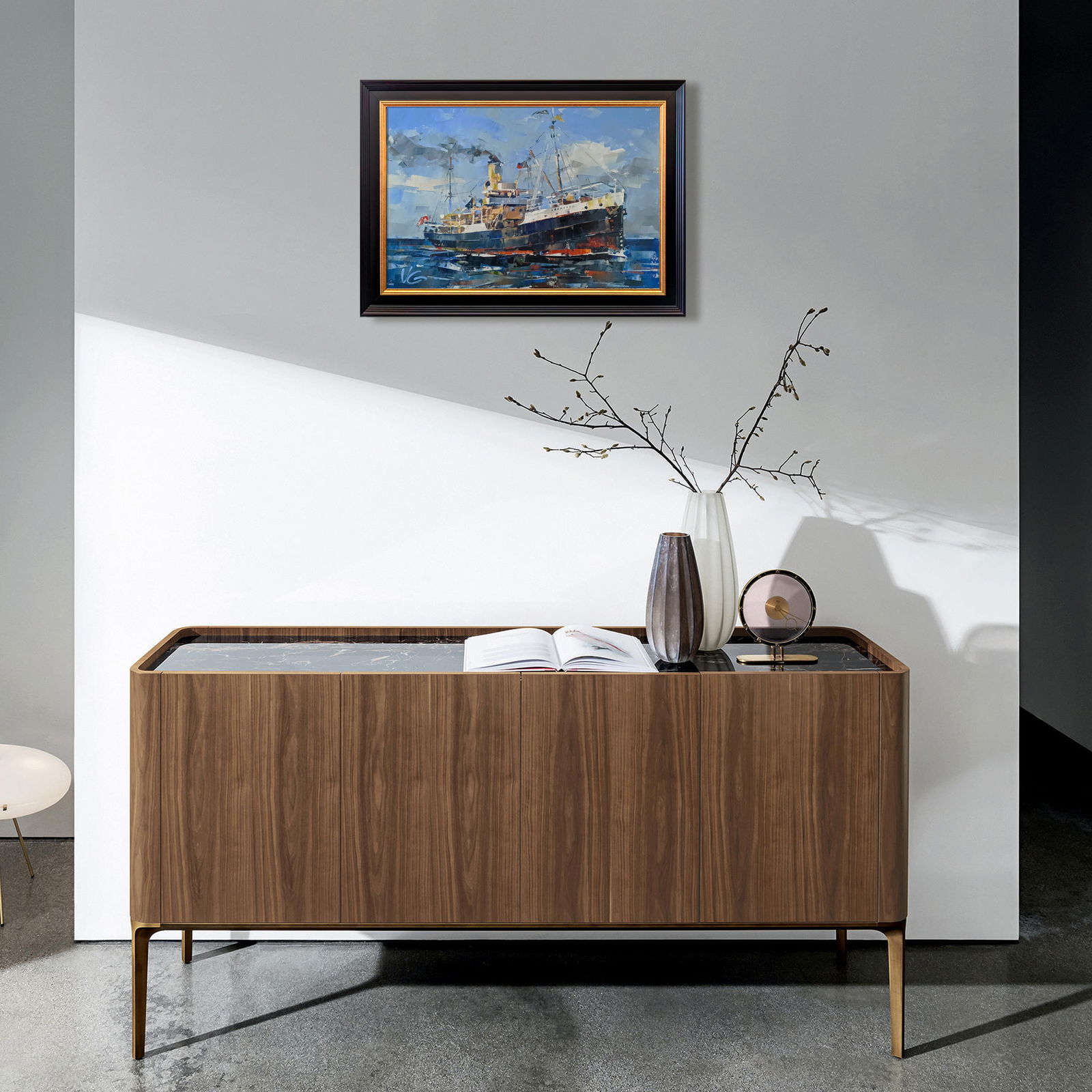 Oil painting Steamship John Oxley Volodymyr Gluhomanyuk - 3