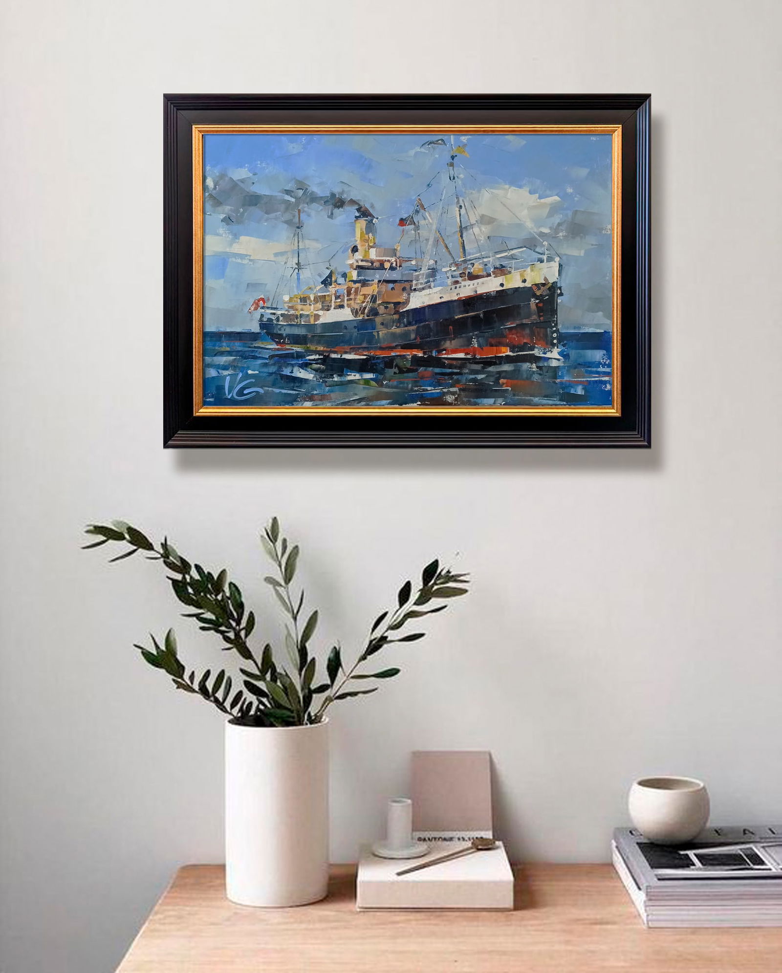 Oil painting Steamship John Oxley Volodymyr Gluhomanyuk - 4