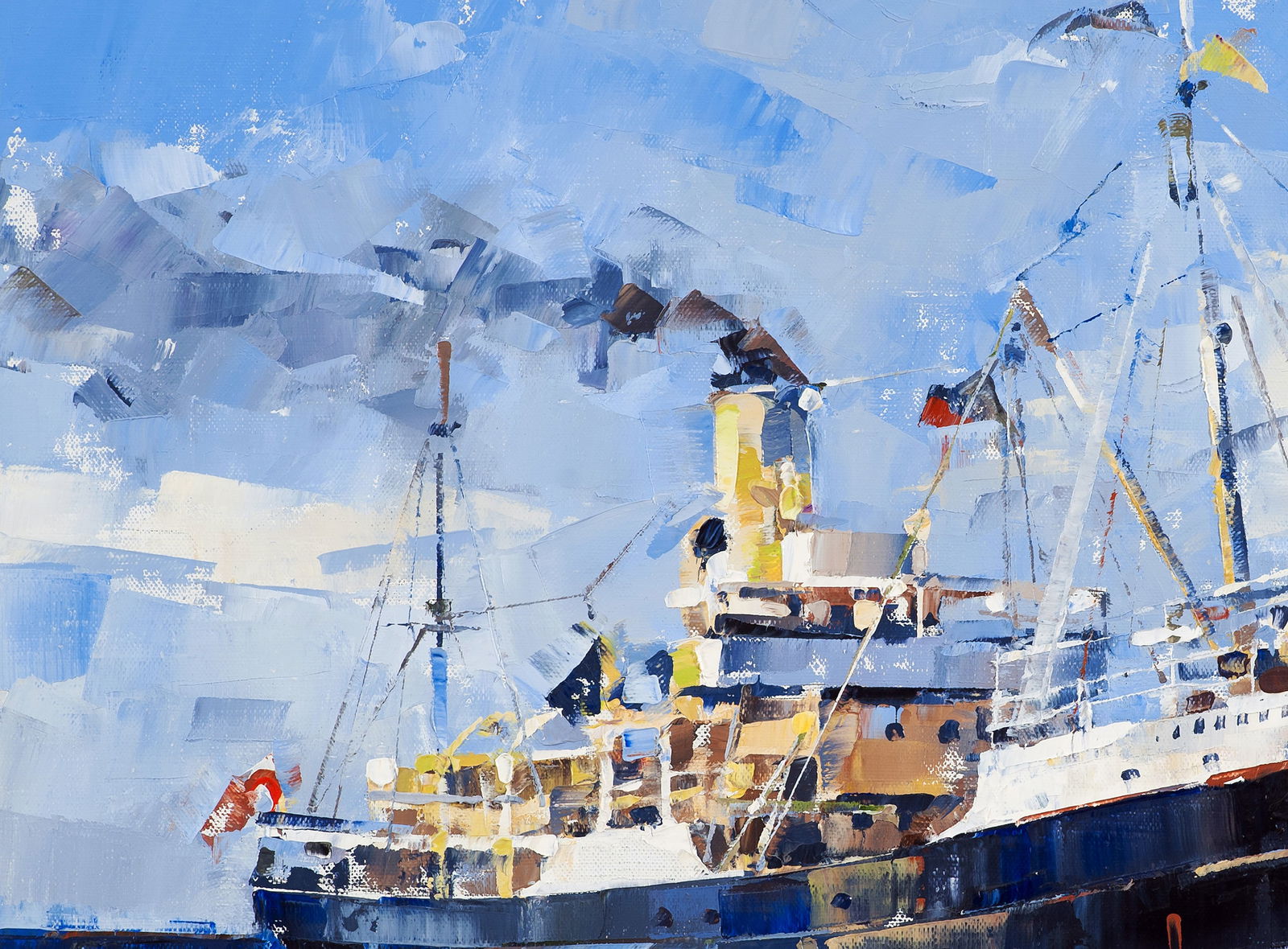 Oil painting Steamship John Oxley Volodymyr Gluhomanyuk - 5