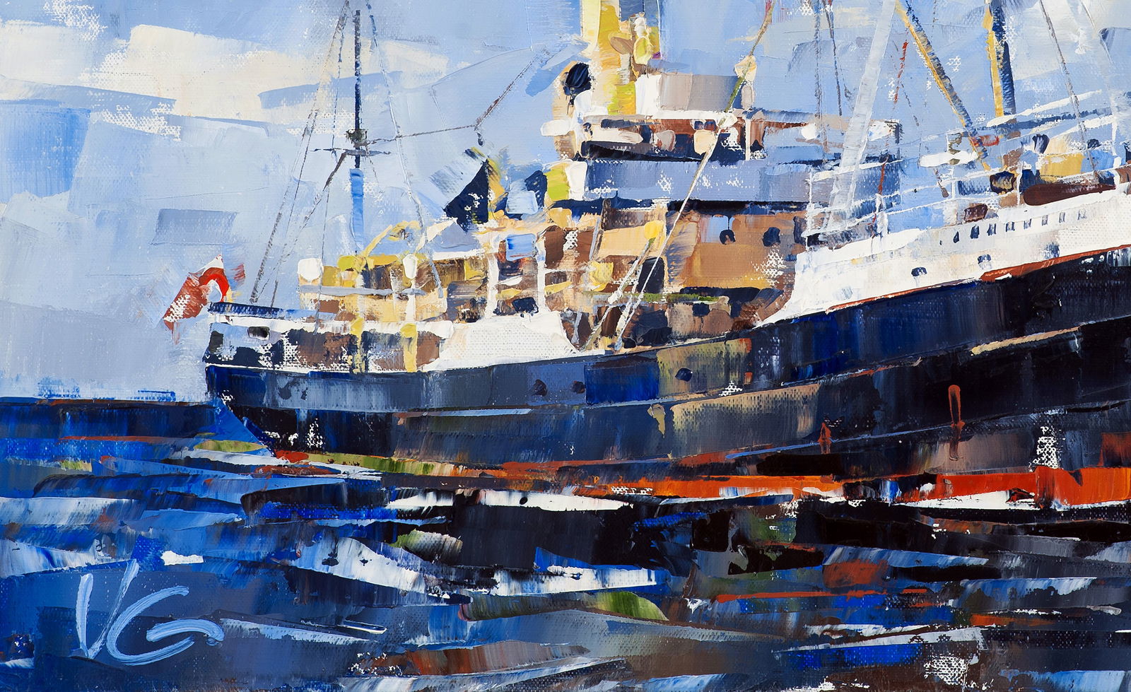 Oil painting Steamship John Oxley Volodymyr Gluhomanyuk - 7