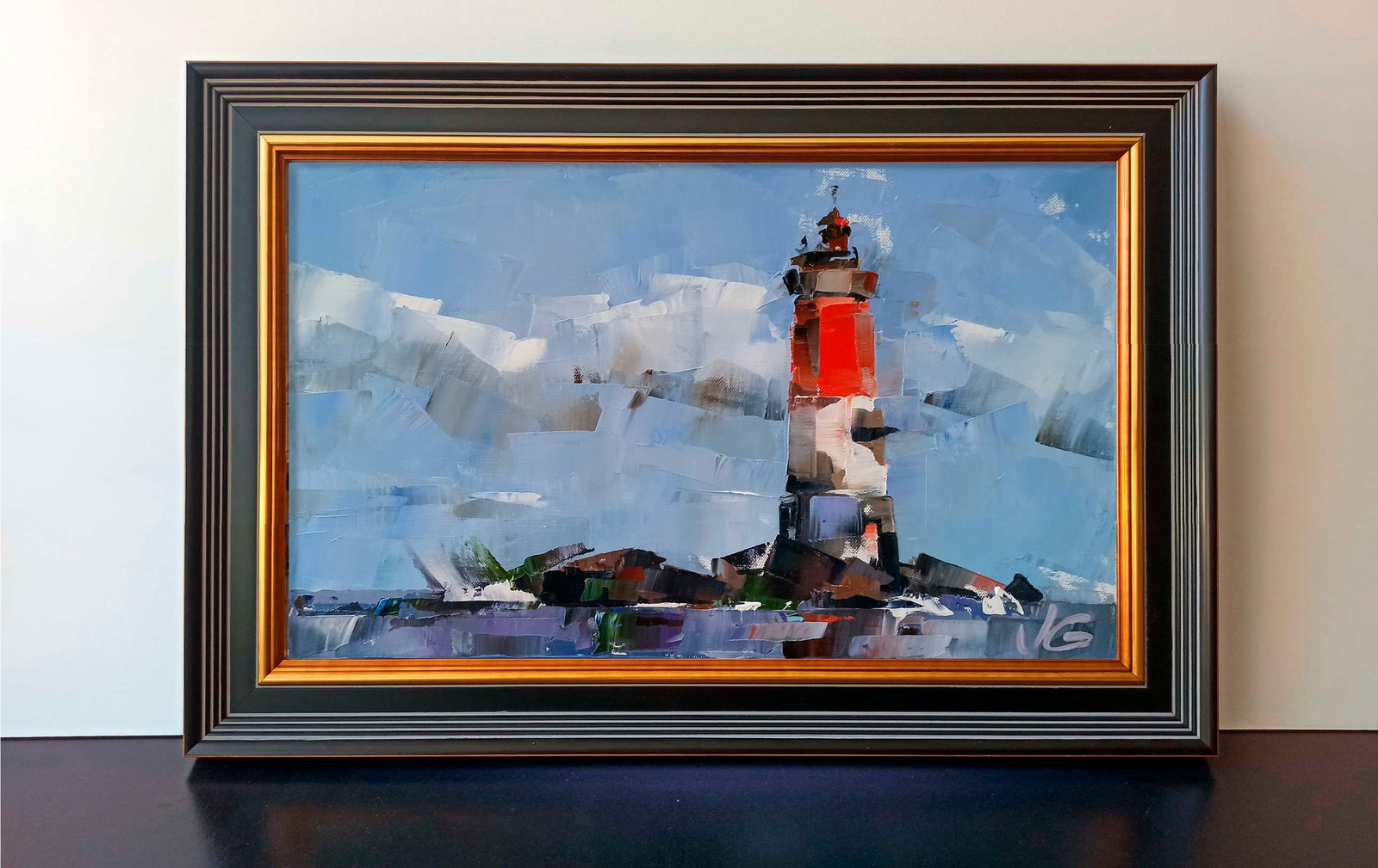 Oil painting Lighthouse Pierres Noires Volodymyr Gluhomanyuk - 2
