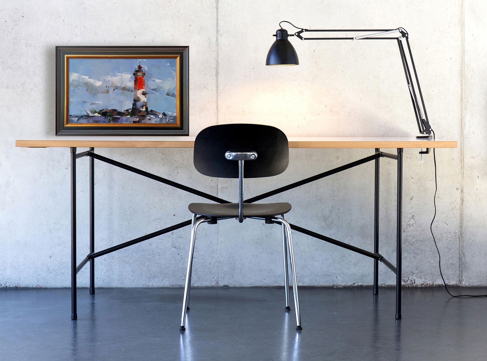 Oil painting Lighthouse Pierres Noires Volodymyr Gluhomanyuk - 3