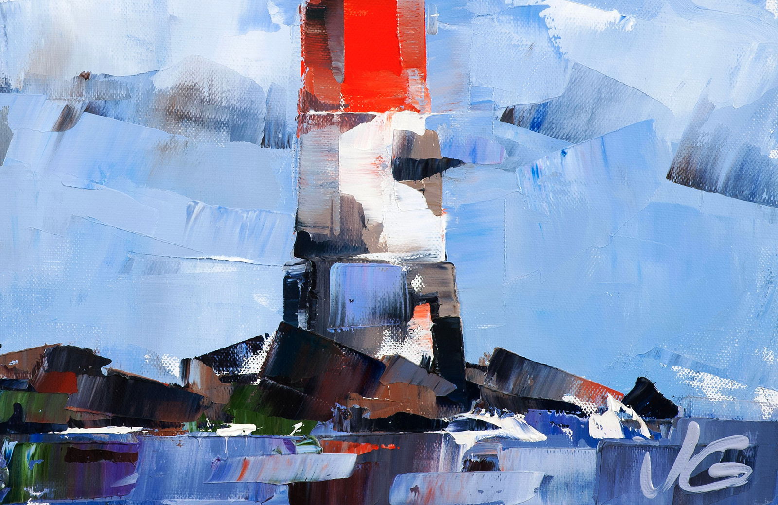 Oil painting Lighthouse Pierres Noires Volodymyr Gluhomanyuk - 7