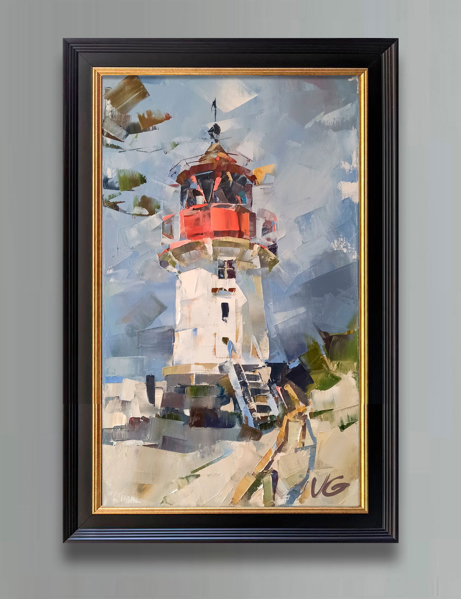 Oil painting Lighthouse Hellen Hiddensee Volodymyr Gluhomanyuk - 2