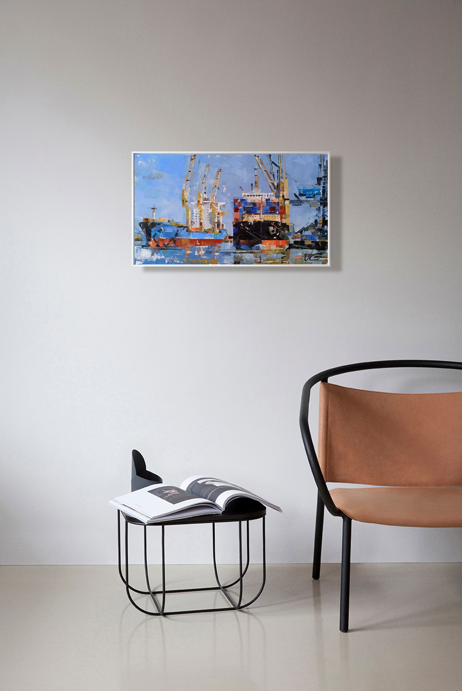 Oil painting Cargo ships Volodymyr Gluhomanyuk - 3