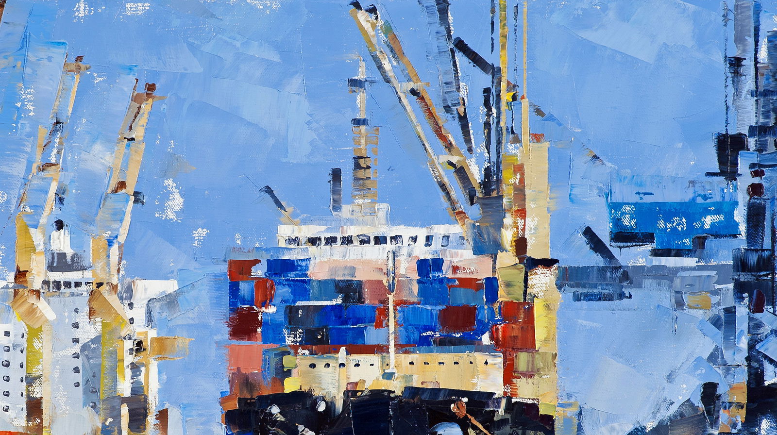 Oil painting Cargo ships Volodymyr Gluhomanyuk - 6