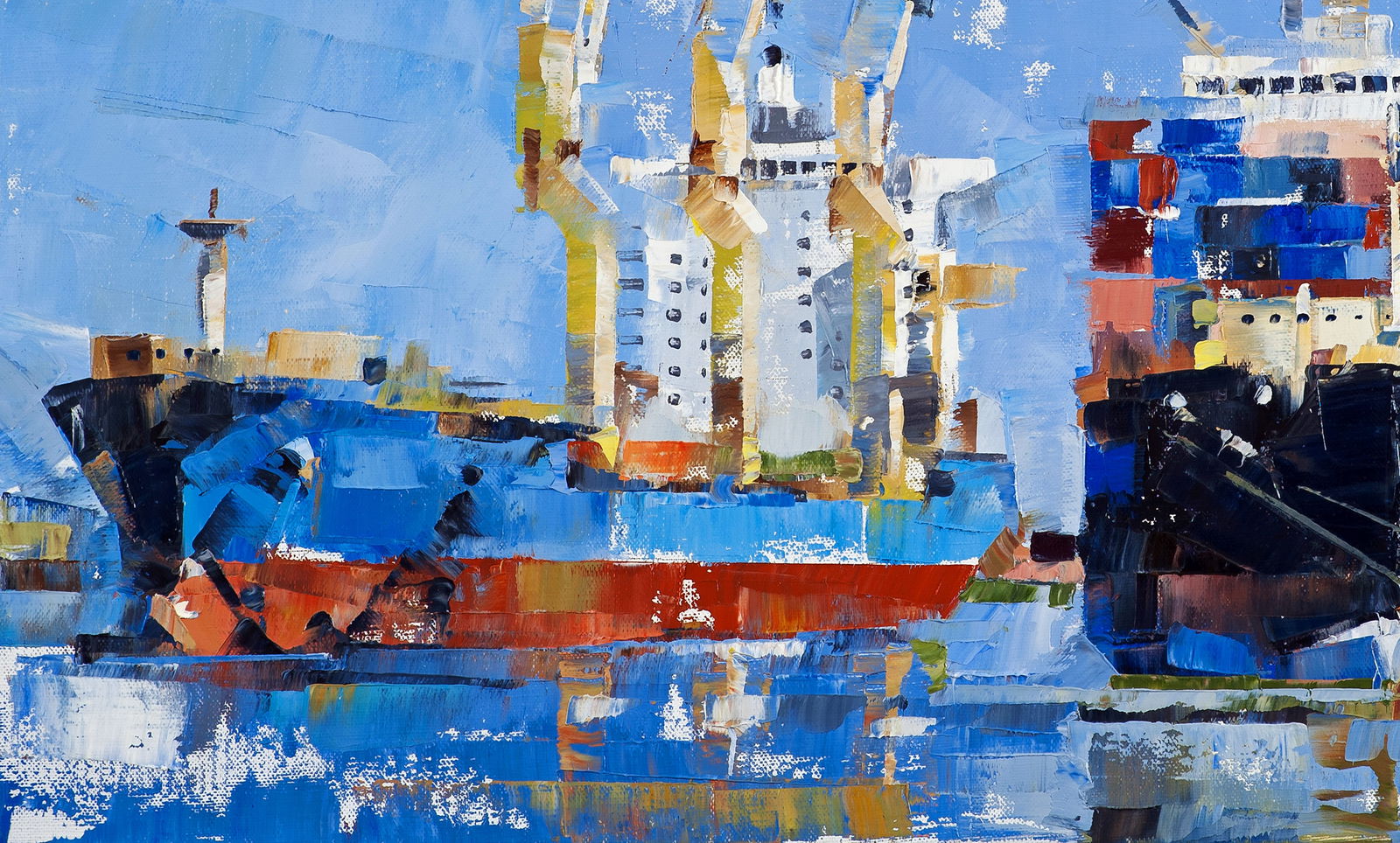 Oil painting Cargo ships Volodymyr Gluhomanyuk - 7