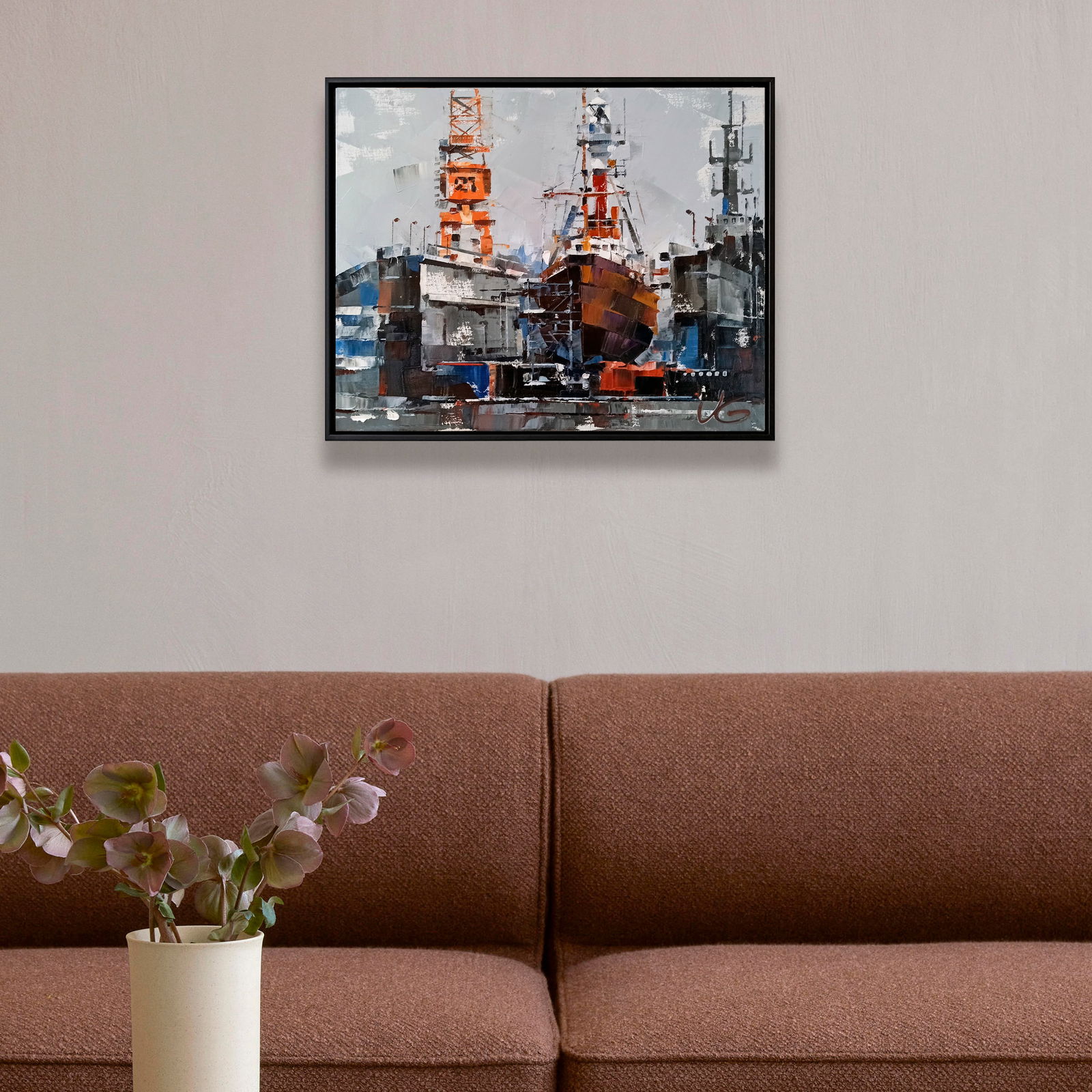 Oil painting Lighthouse ship Amrumbank Volodymyr Gluhomanyuk - 3