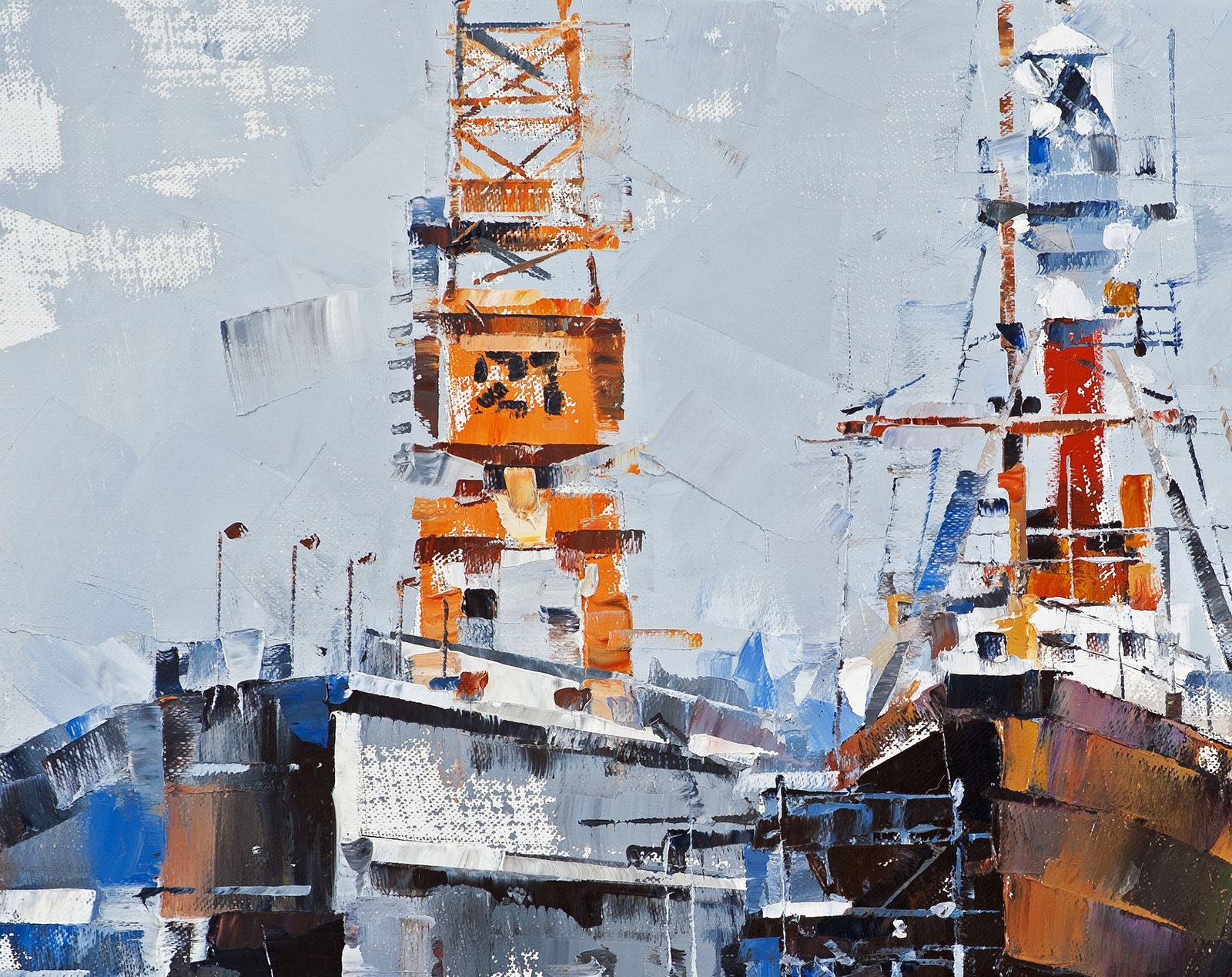 Oil painting Lighthouse ship Amrumbank Volodymyr Gluhomanyuk - 4