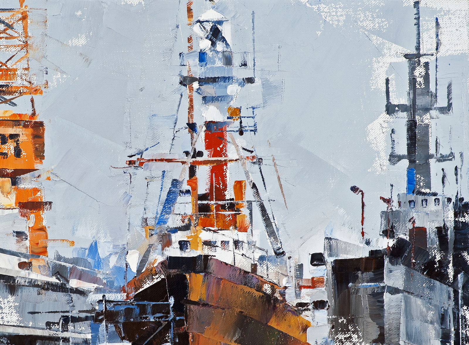 Oil painting Lighthouse ship Amrumbank Volodymyr Gluhomanyuk - 5