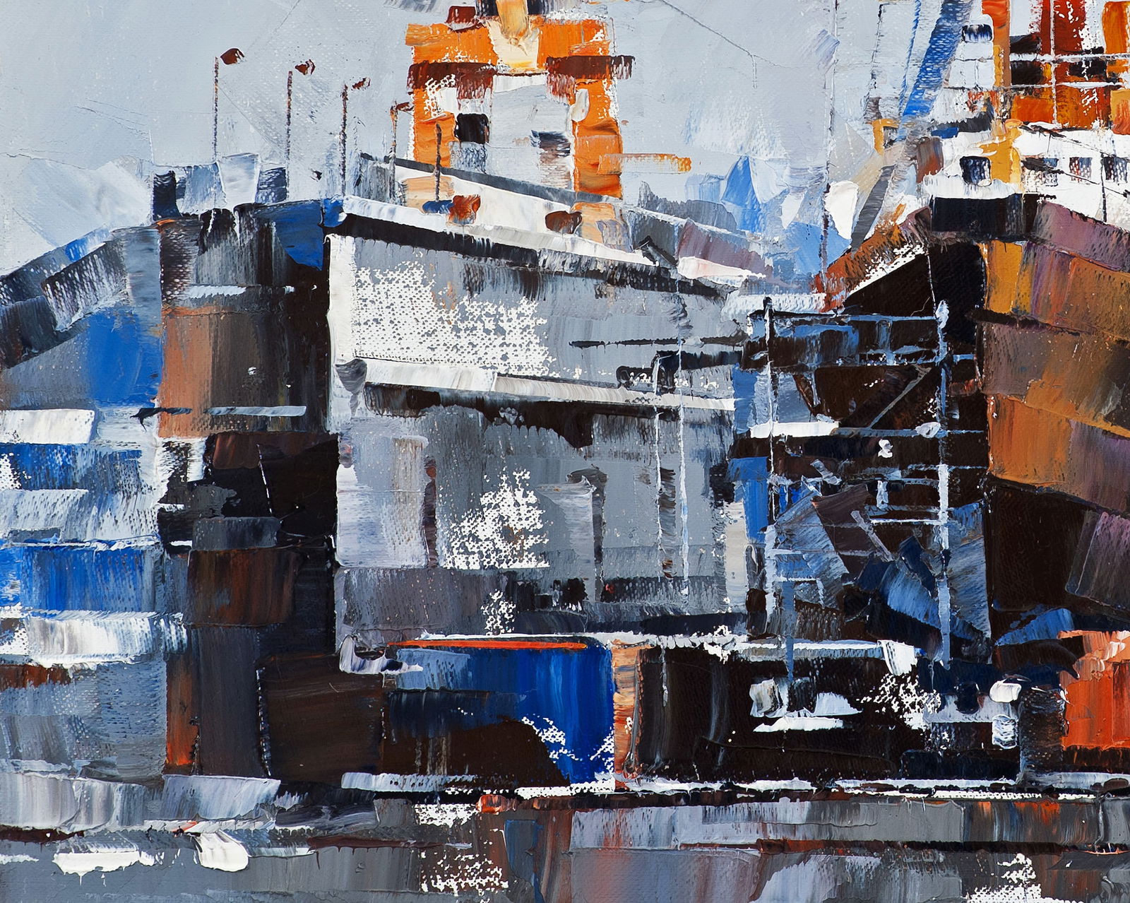 Oil painting Lighthouse ship Amrumbank Volodymyr Gluhomanyuk - 6