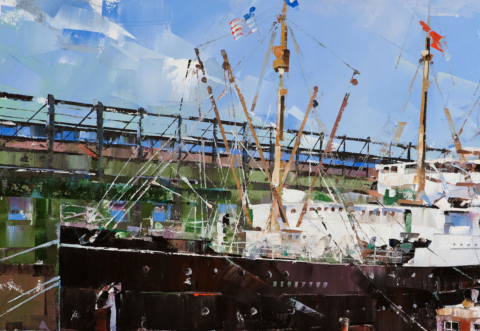 Oil painting Passenger ship Carpathia Volodymyr Gluhomanyuk - 4