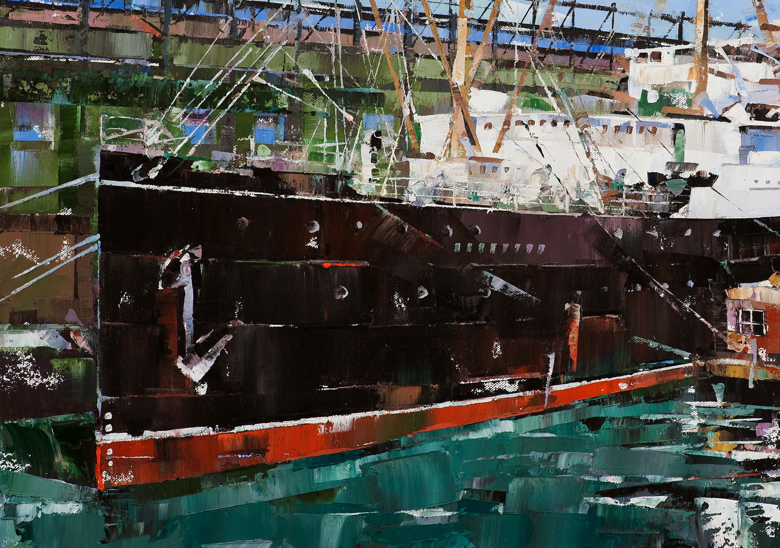 Oil painting Passenger ship Carpathia Volodymyr Gluhomanyuk - 6