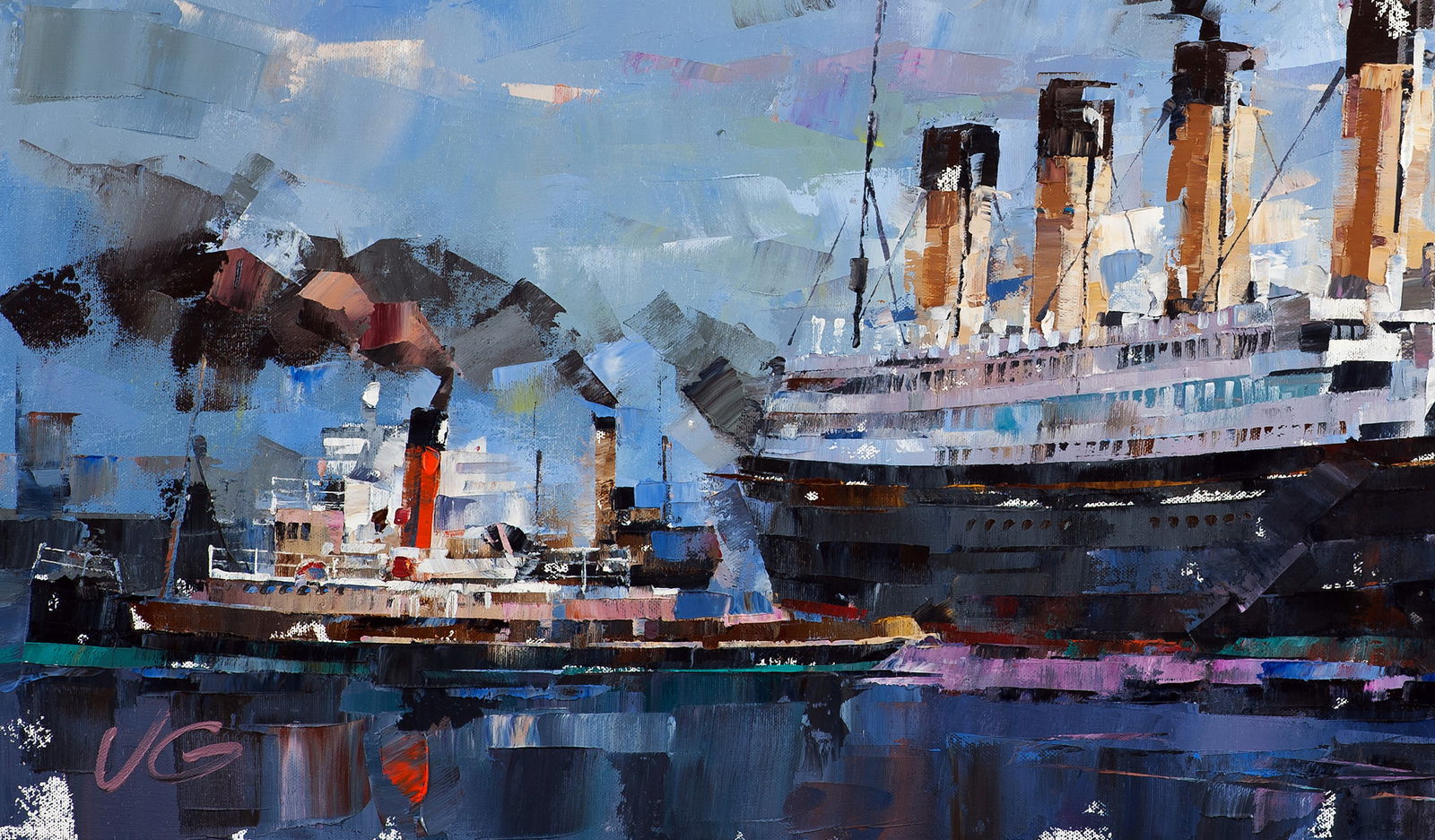 Oil painting Passenger steamship Olympic Volodymyr Gluhomanyuk - 7