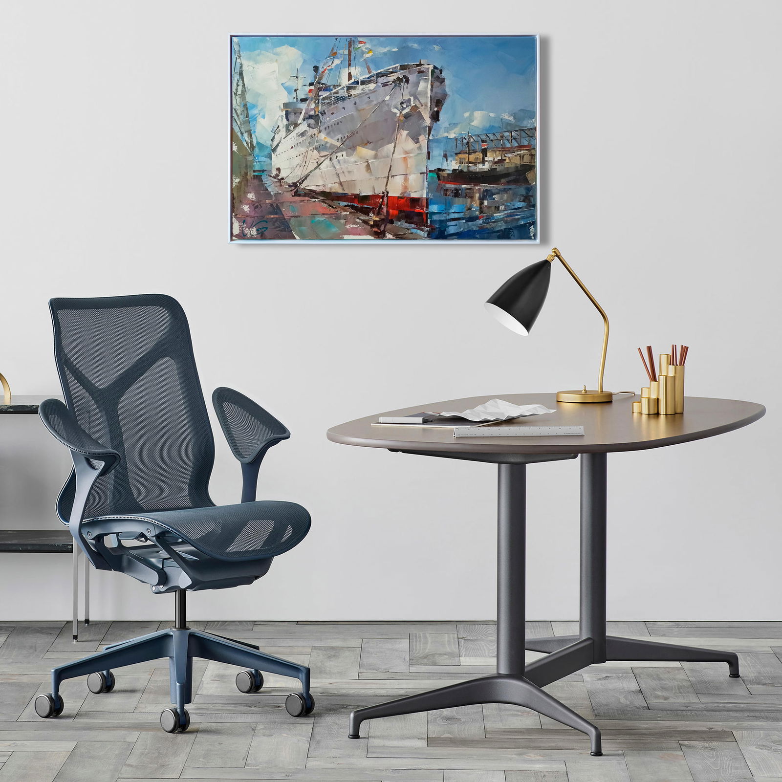 Oil painting Passenger steamship Milwaukee Volodymyr Gluhomanyuk - 3