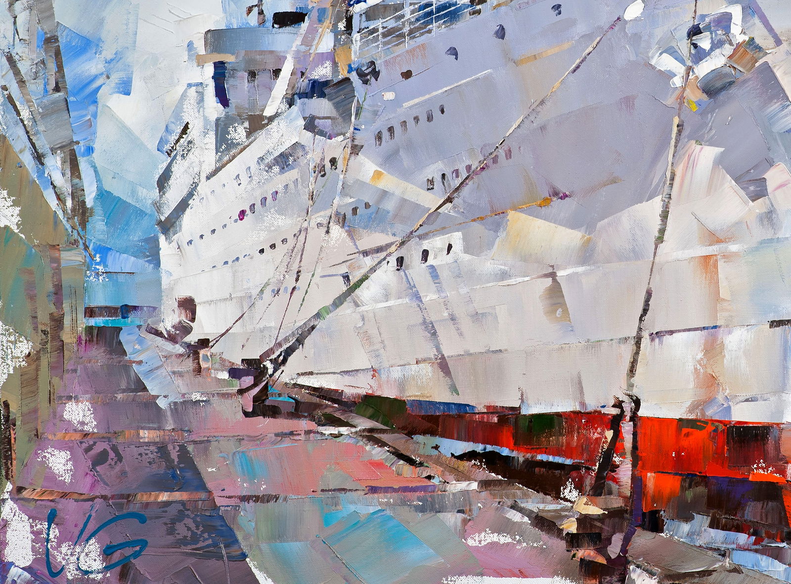 Oil painting Passenger steamship Milwaukee Volodymyr Gluhomanyuk - 6