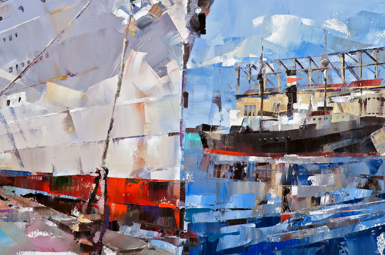 Oil painting Passenger steamship Milwaukee Volodymyr Gluhomanyuk - 7