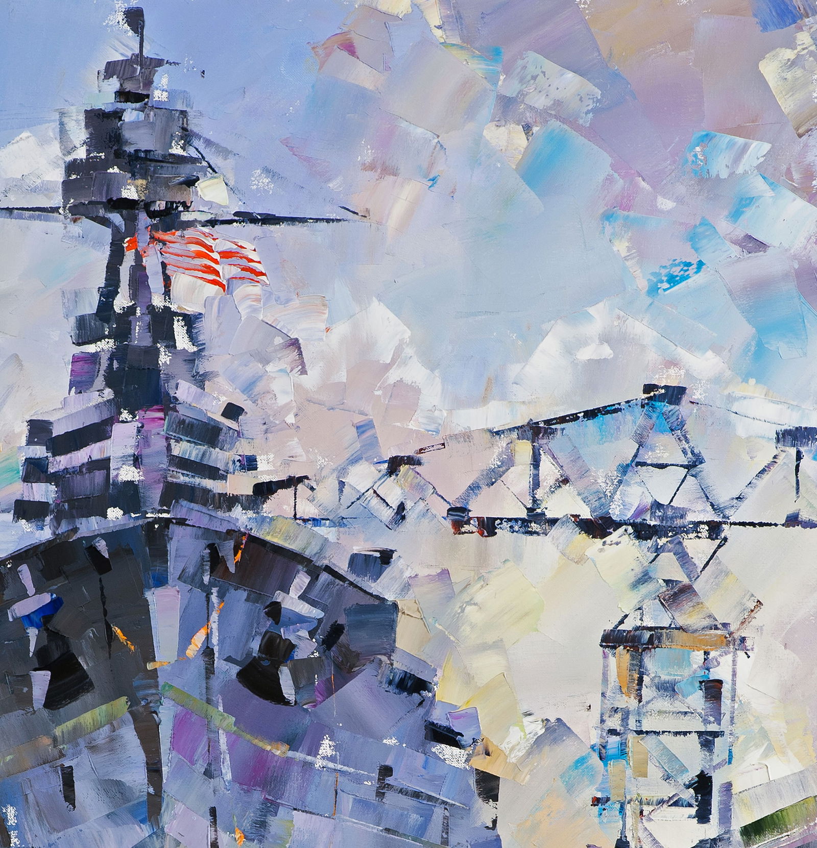 Oil painting USS TEXAS BB-35 in dry dock Volodymyr Gluhomanyuk - 6