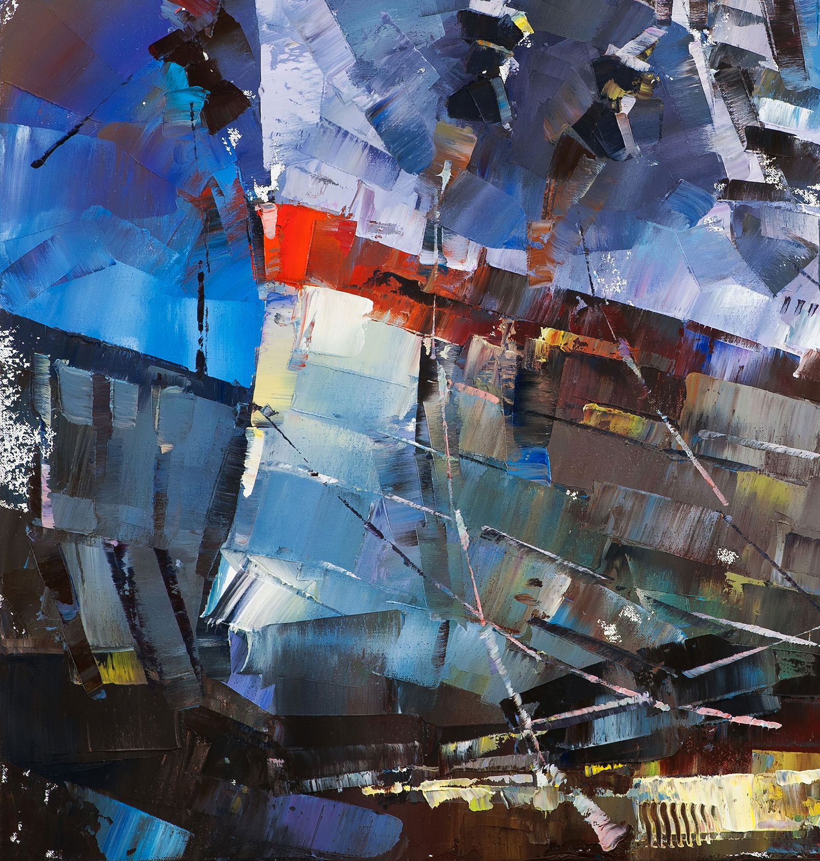 Oil painting USS TEXAS BB-35 in dry dock at Norfolk Volodymyr Gluhomanyuk - 7