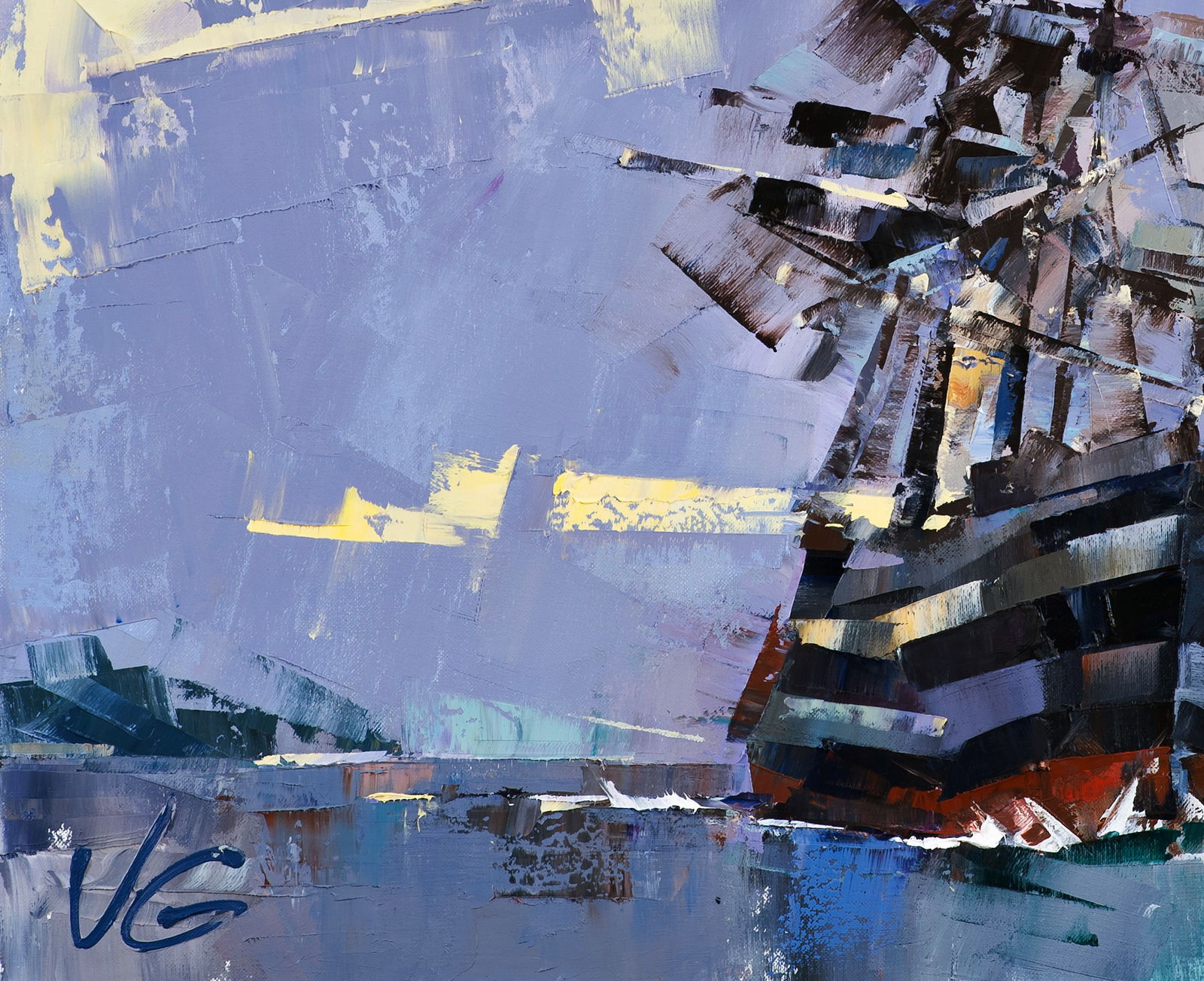 Oil painting Ghost ship Volodymyr Gluhomanyuk - 7