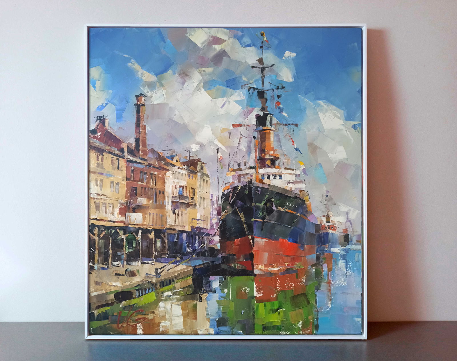 Oil painting Between two banks Volodymyr Gluhomanyuk - 2