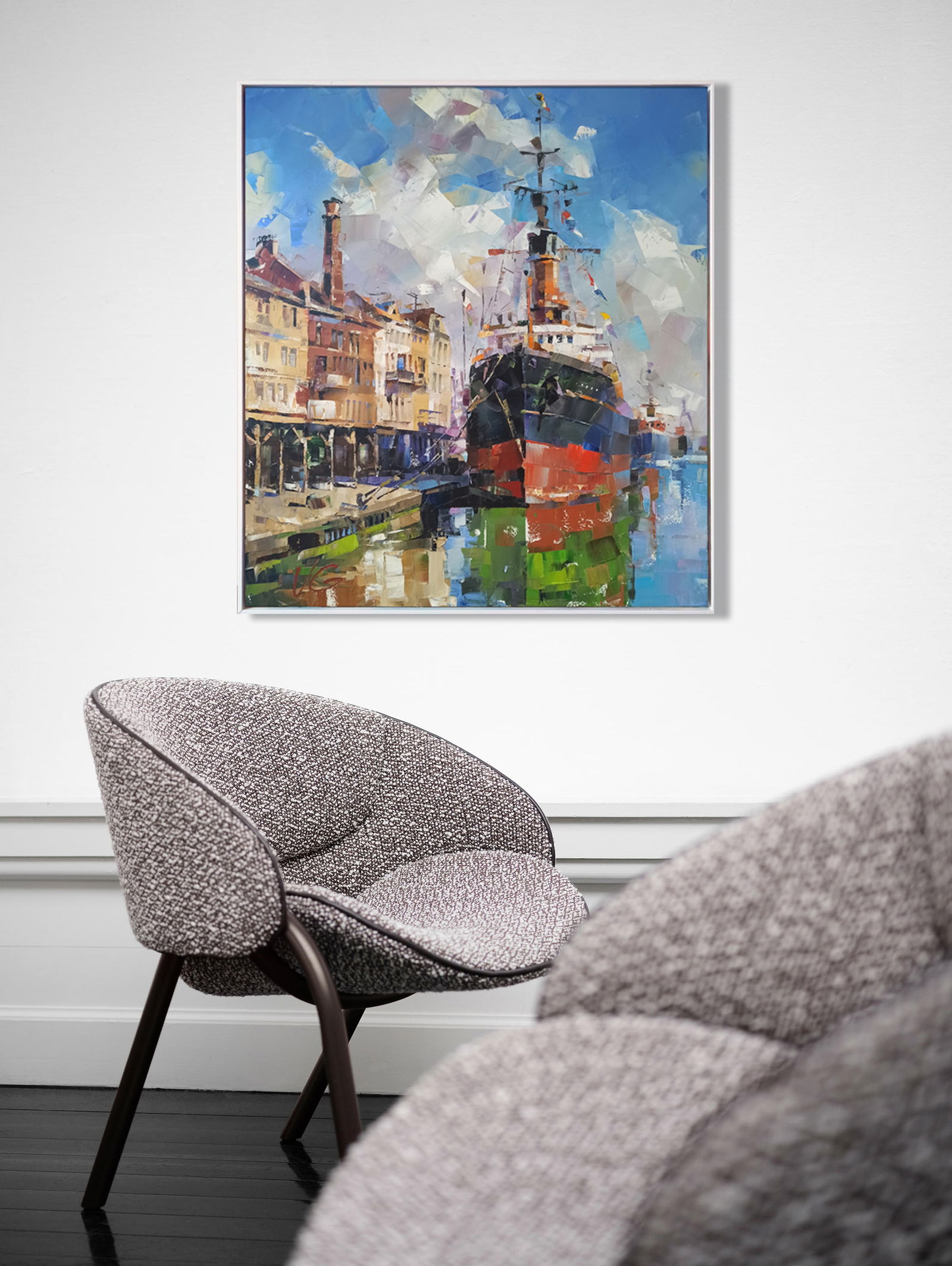 Oil painting Between two banks Volodymyr Gluhomanyuk - 3