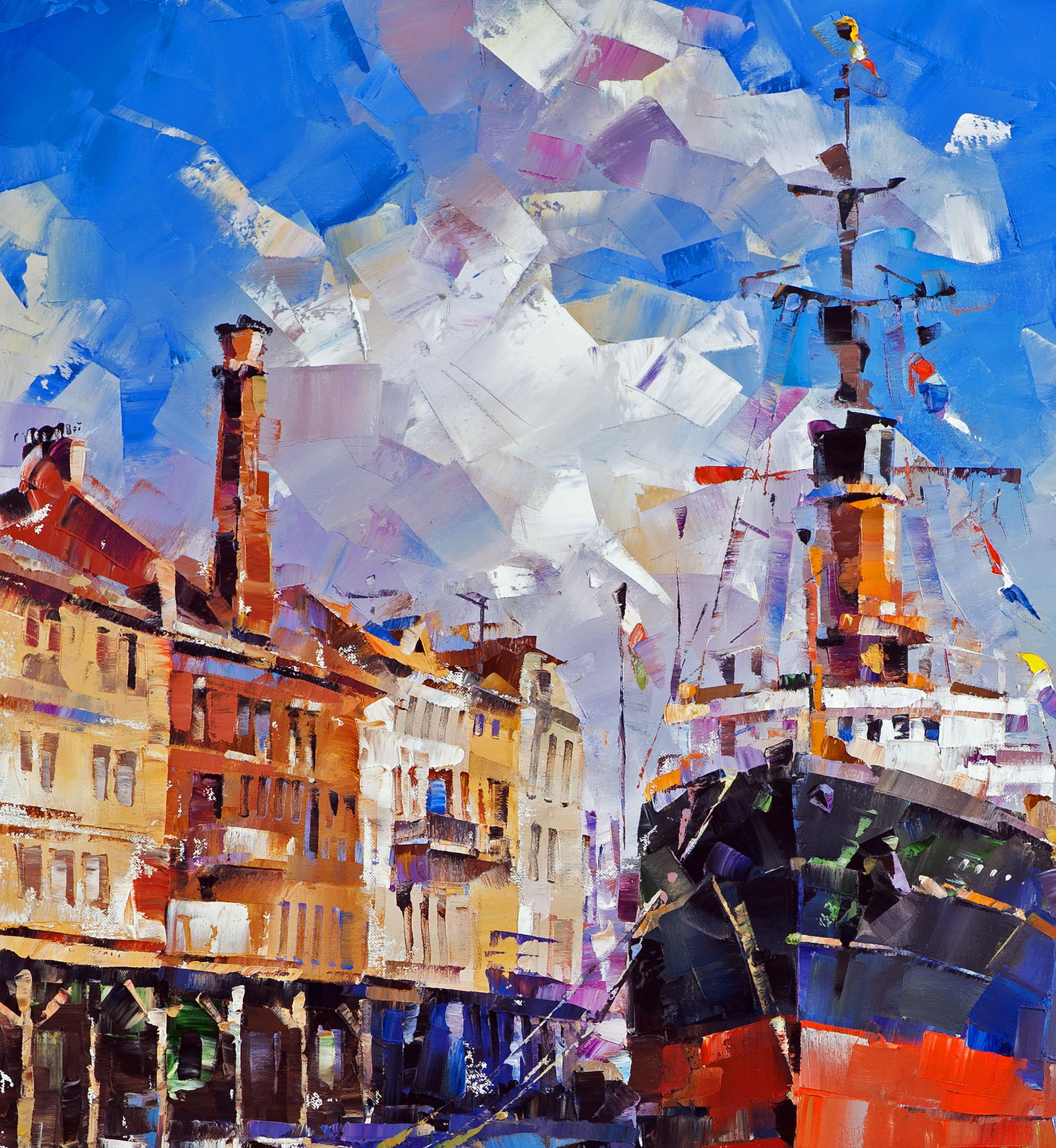 Oil painting Between two banks Volodymyr Gluhomanyuk - 5