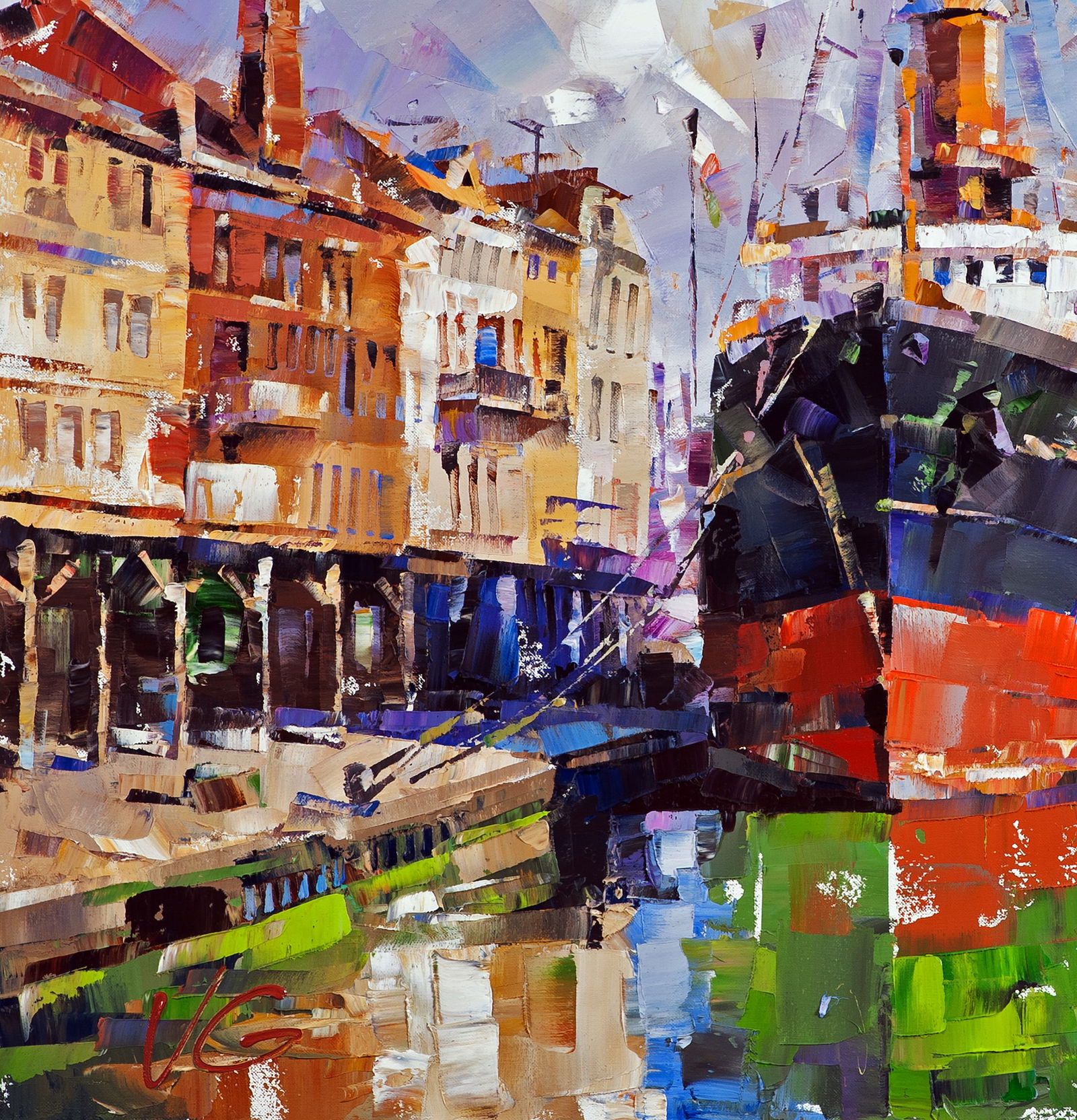 Oil painting Between two banks Volodymyr Gluhomanyuk - 7