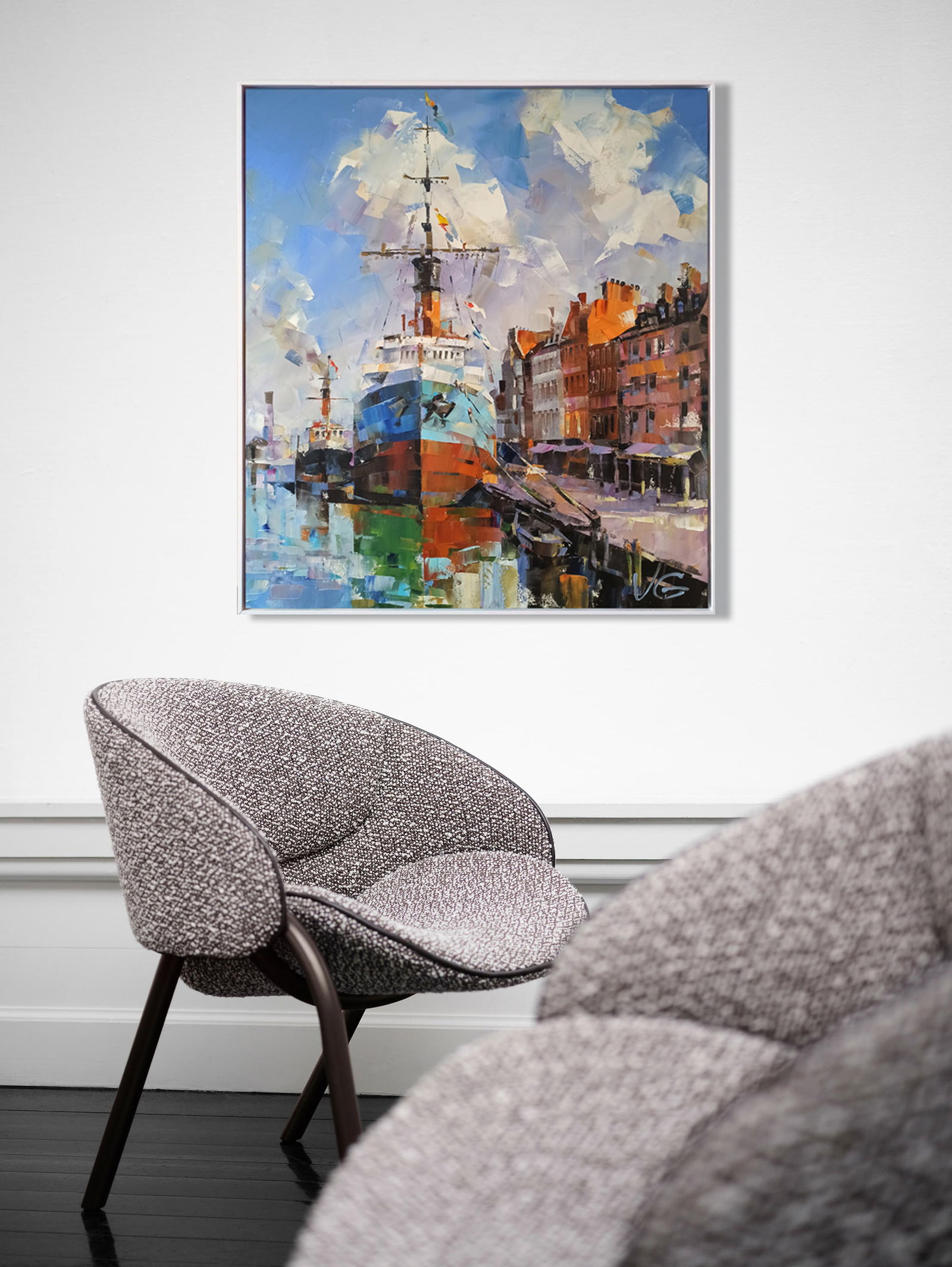 Oil painting Second bank Volodymyr Gluhomanyuk - 3