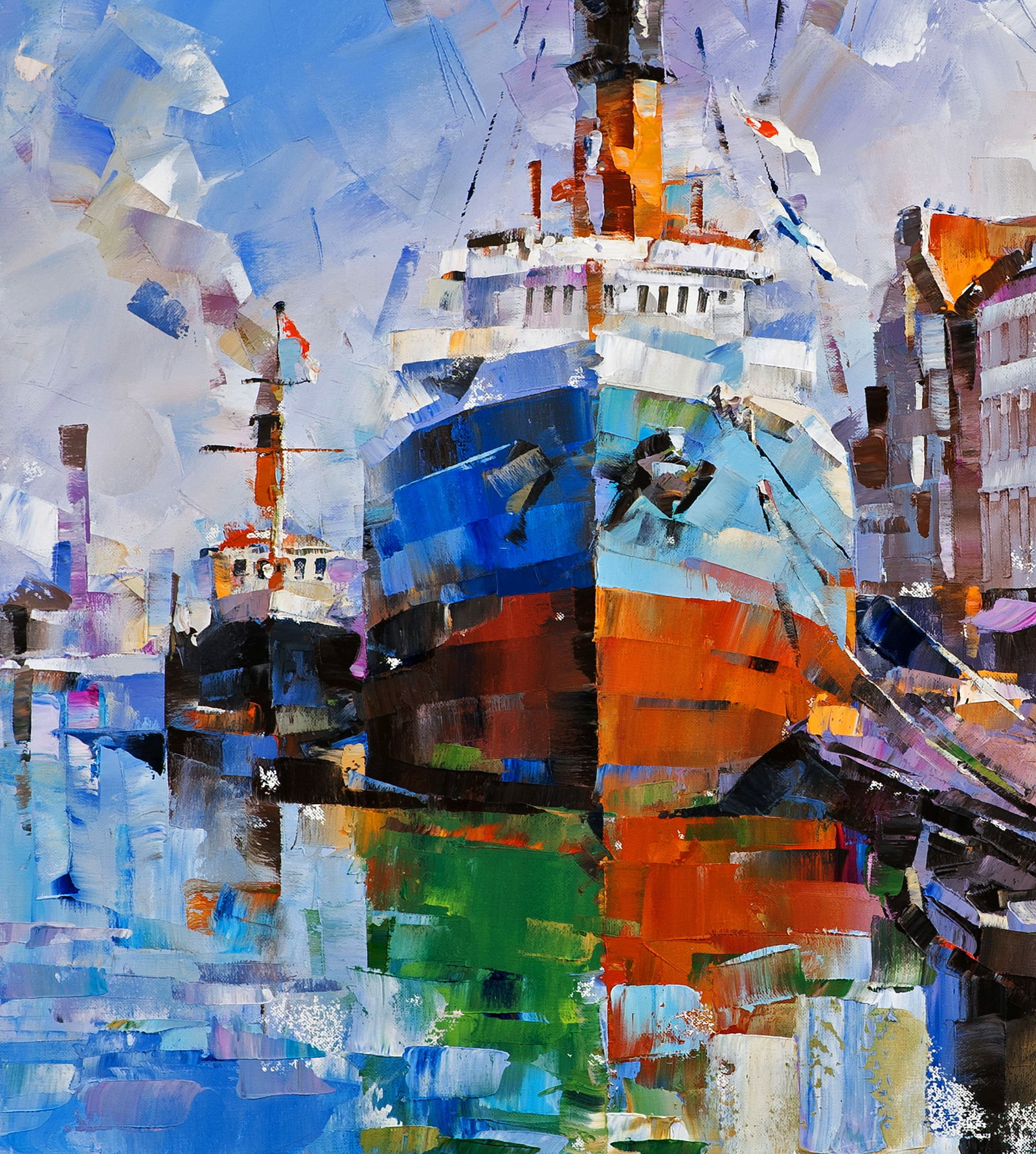 Oil painting Second bank Volodymyr Gluhomanyuk - 7