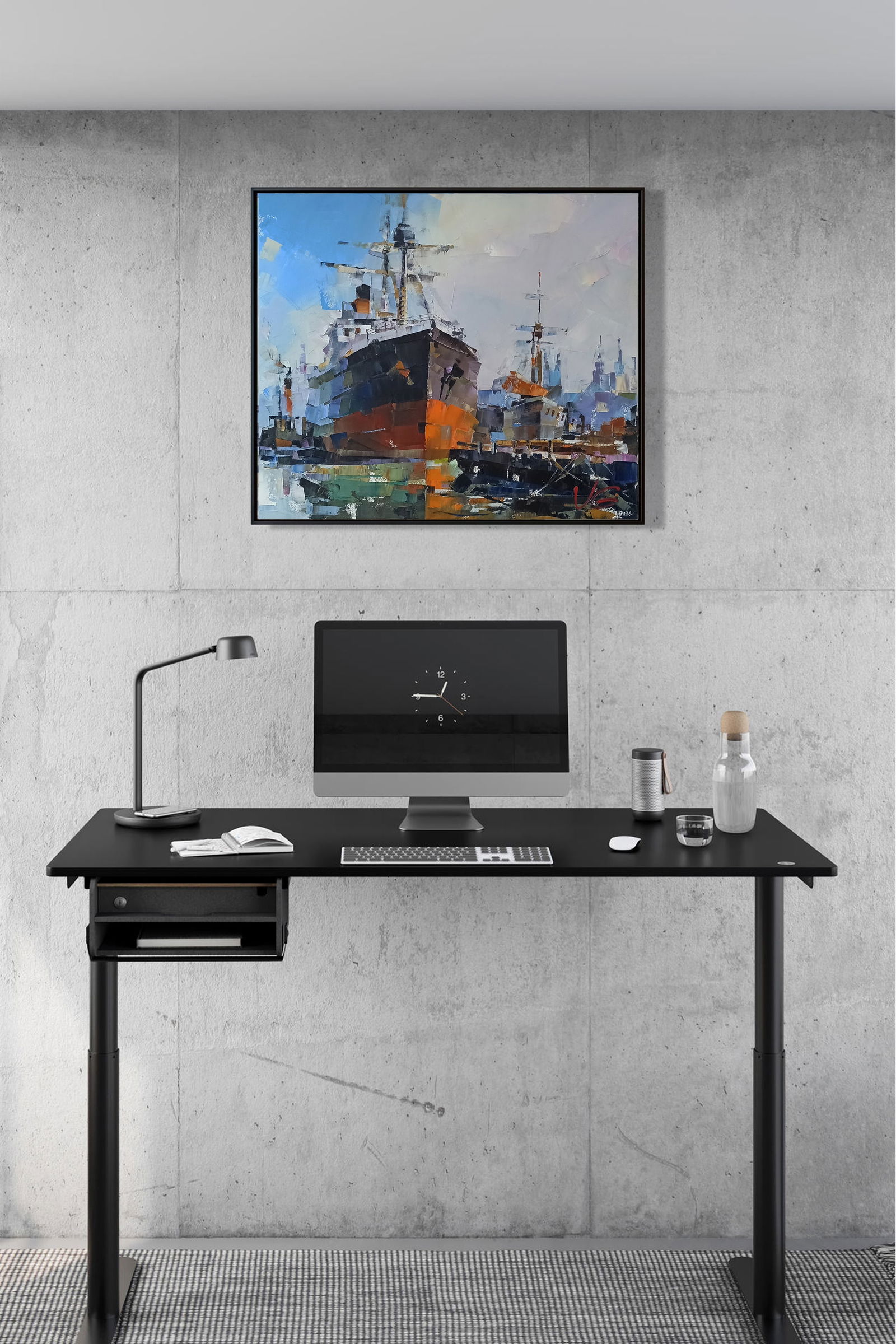 Oil painting Ships at the old lighthouse Volodymyr Gluhomanyuk - 4