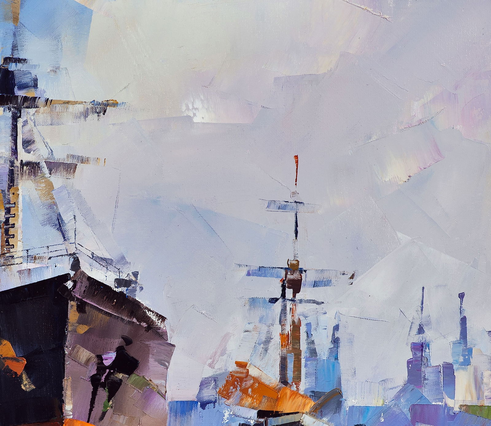 Oil painting Ships at the old lighthouse Volodymyr Gluhomanyuk - 6