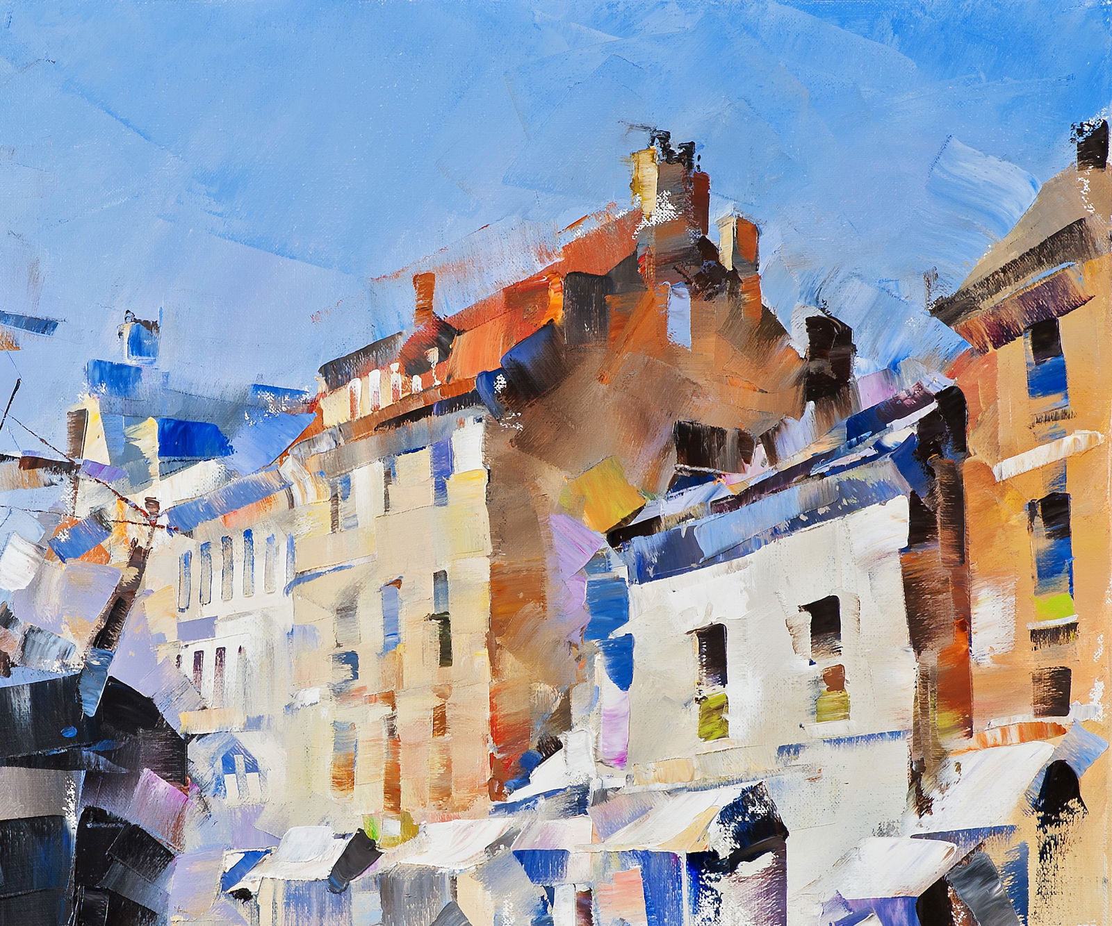 Oil painting Ship in the Channel of Tranquility Volodymyr Gluhomanyuk - 6