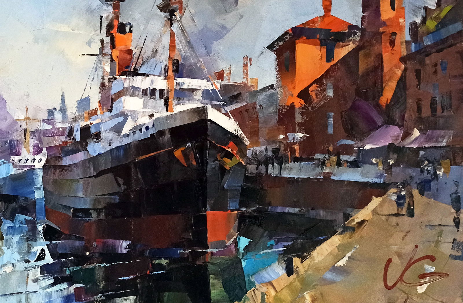 Oil painting Morning bustle Volodymyr Gluhomanyuk - 8