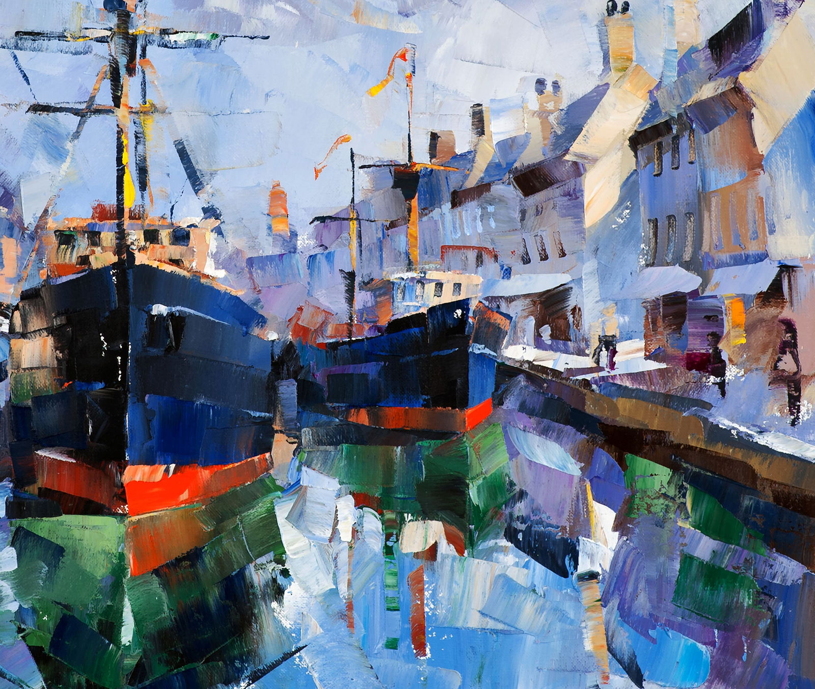 Oil painting Fantasies of the Port of Gandia Volodymyr Gluhomanyuk - 8