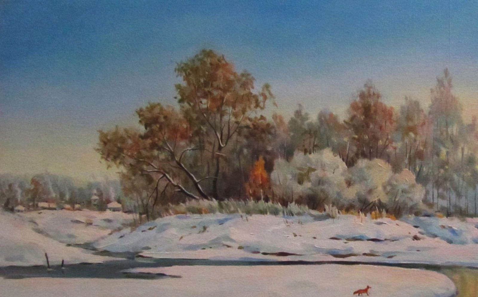 Oil painting Winter morning Alexander Guzev - 2