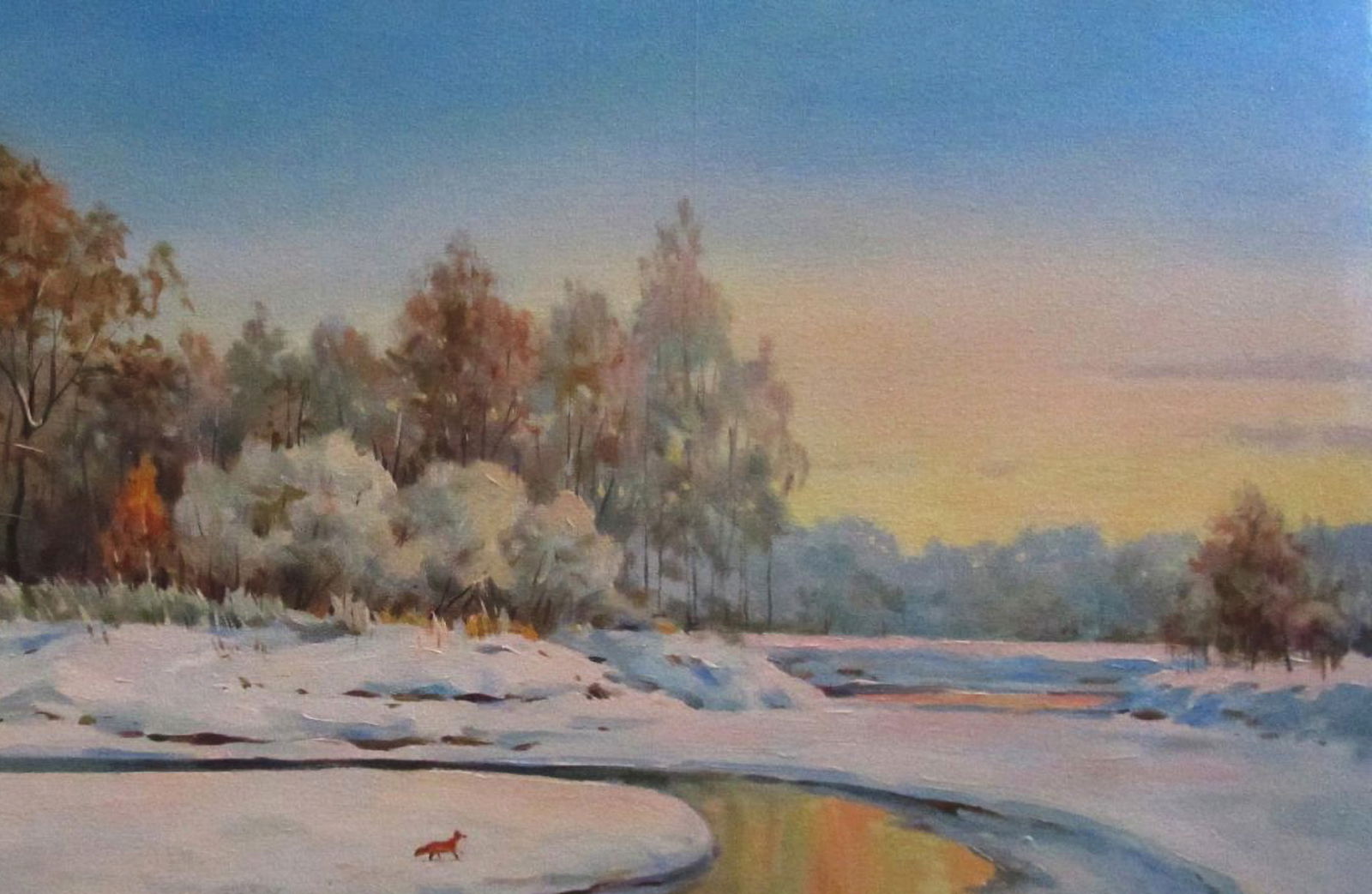 Oil painting Winter morning Alexander Guzev - 3