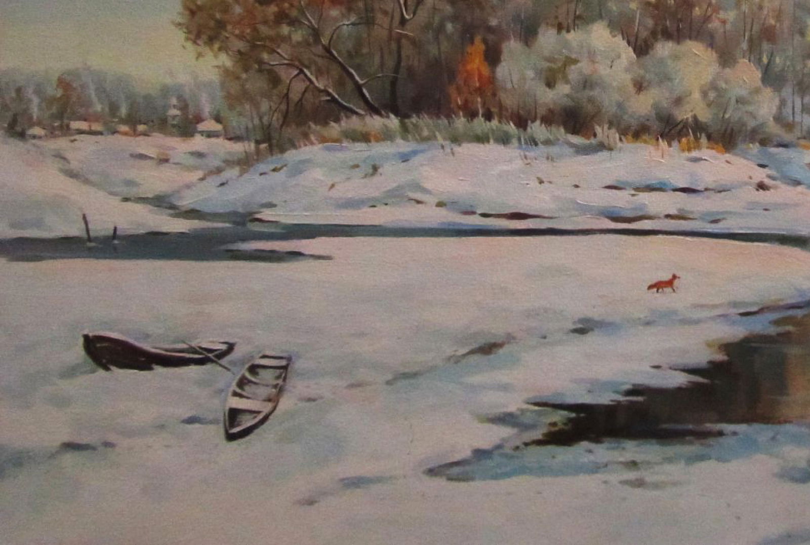 Oil painting Winter morning Alexander Guzev - 4