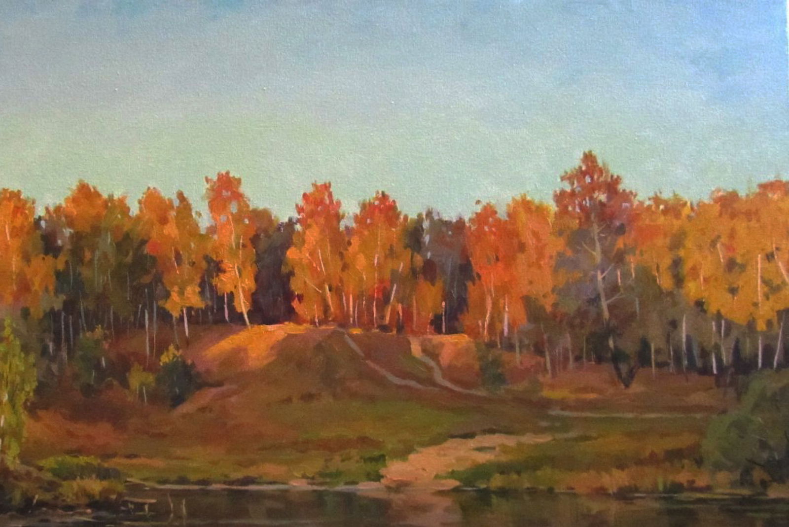 Oil painting Autumn river shore Alexander Guzev - 3