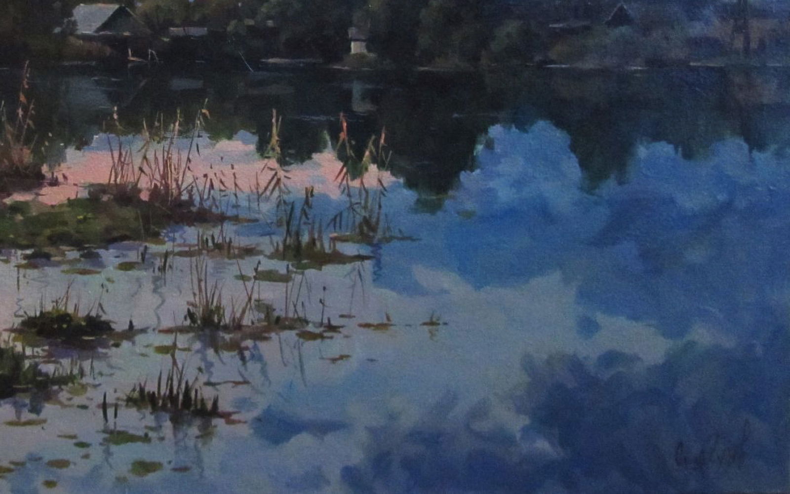 Oil painting River near the village Alexander Guzev - 5