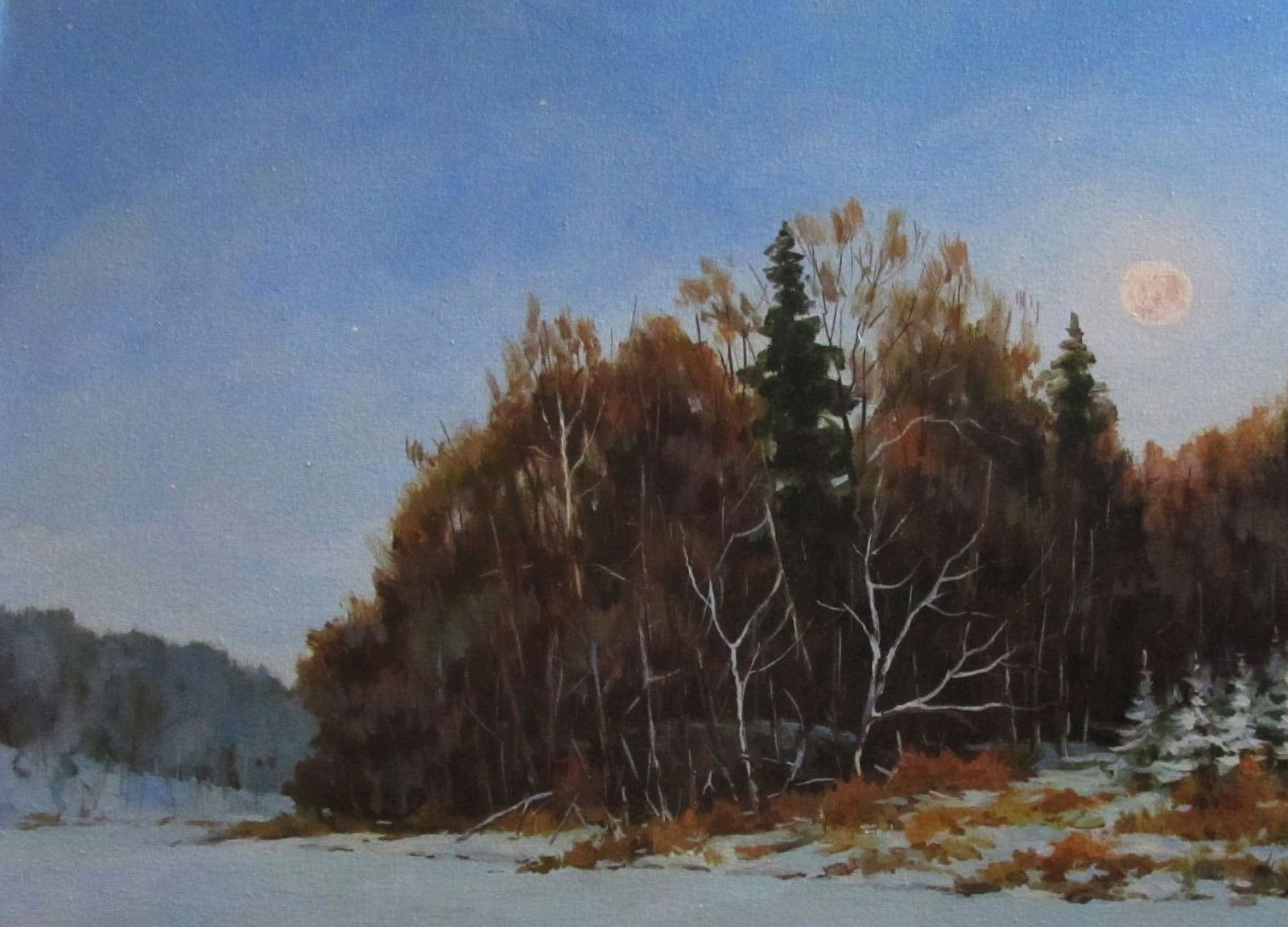 Oil painting Journey into winter mornings Alexander Guzev - 2